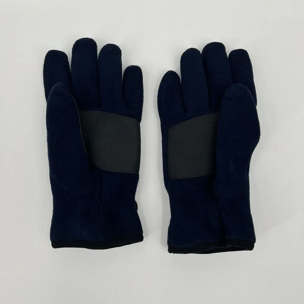 Womens Nautica Navy Blue Fleece Gloves Preppy Outdoor S/M